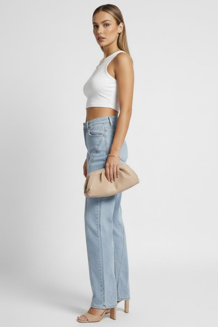 Produktbild – Kayla – Damens Högmidjade Klassiska Rakbenjeans