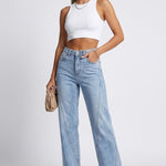 Produktbild – Kayla – Damens Högmidjade Klassiska Rakbenjeans