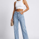 Produktbild – Kayla – Damens Högmidjade Klassiska Rakbenjeans