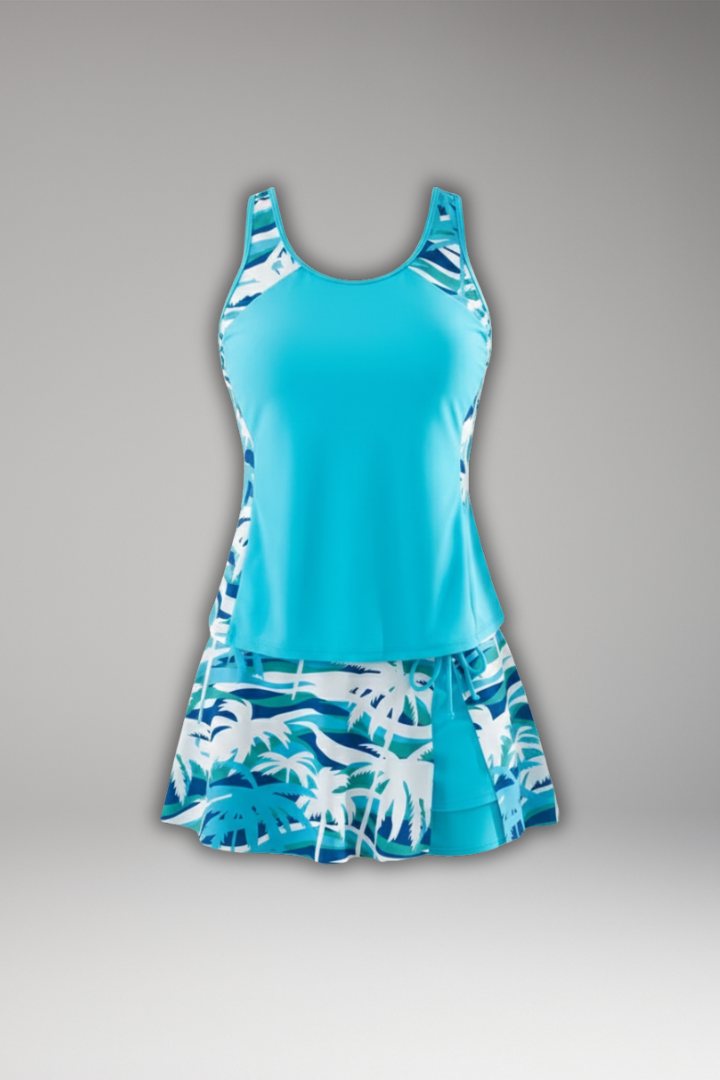 Produktbild – Ava – Dam Racerback Tankini Set med Kjol