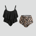 Produktbild – Claire – Dam Ruffle Top Tankini Set med Högmidjad Botten