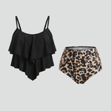 Produktbild – Claire – Dam Ruffle Top Tankini Set med Högmidjad Botten