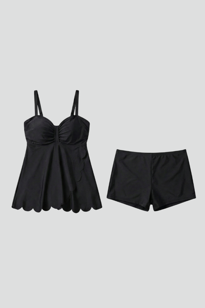 Produktbild – Lily – Dam Sweetheart Neck Tankini Set med Shorts