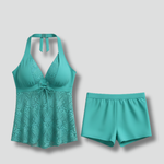 Produktbild – Maya – Dam V-ringad Tankini-set med Spetsöverdrag
