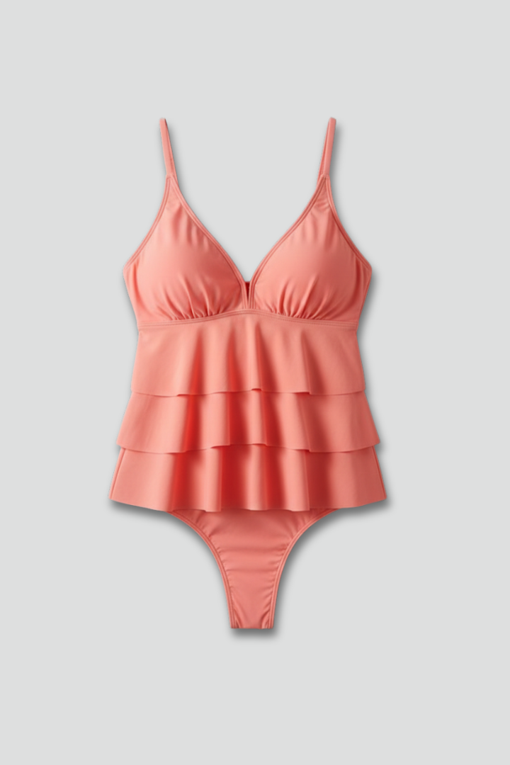 Produktbild – Morgan – Dam V-ringad Tiered Ruffle Tankini Set