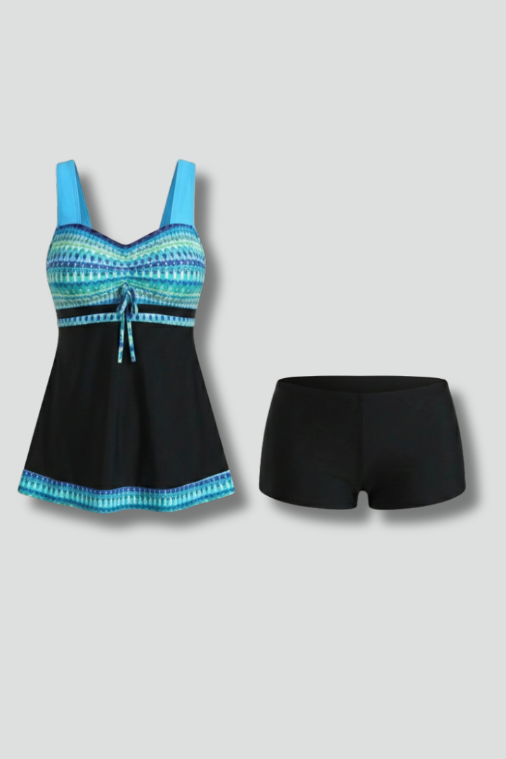 Produktbild – Michelle – Damens Tankini Baddräkt Set med Knytning Framme