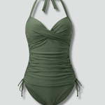Produktbild – Nicole – Dam V-ringad Rynkad Sid Tankini Baddräkt