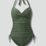 Produktbild – Nicole – Dam V-ringad Rynkad Sid Tankini Baddräkt