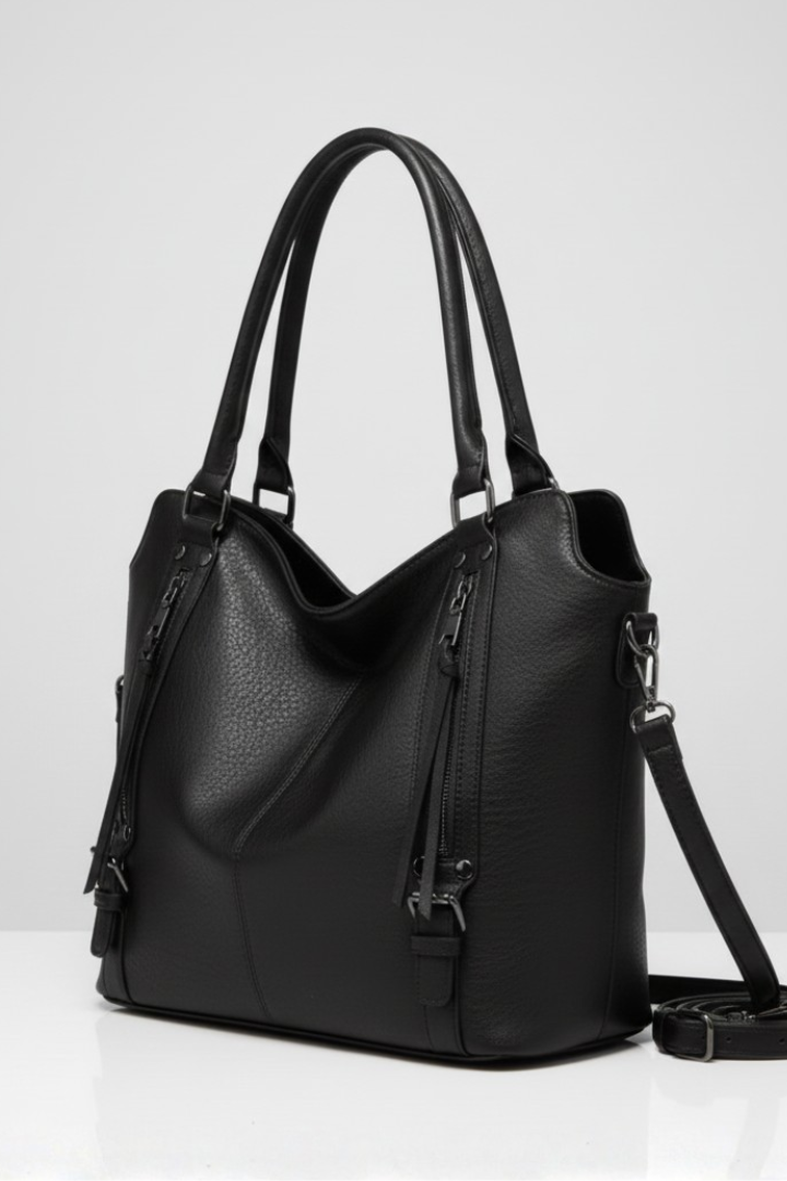 Produktbild – Michelle – Klassisk toteväska med dubbla handtag och dragkedja
