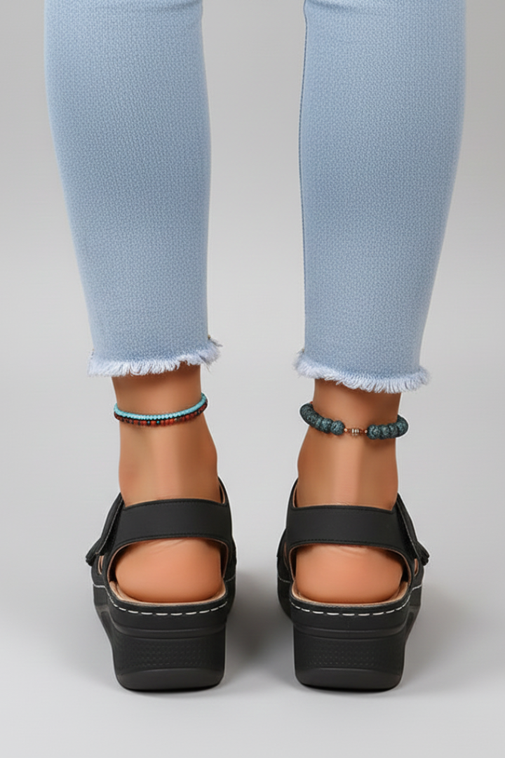 Produktbild – Brooklyn – Kvinno Wedge Sandaler Loop Remmar Tå