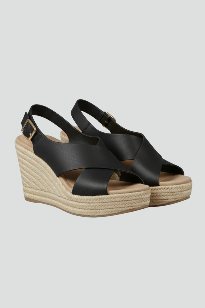 Produktbild – Michelle – Slingback-sandaler Med Kilklack Och Korsade Remmar För Dam