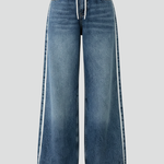 Produktbild – Gabriella – Kvinnors Avslappnade Vida Denimjeans med Dragsko Detalj