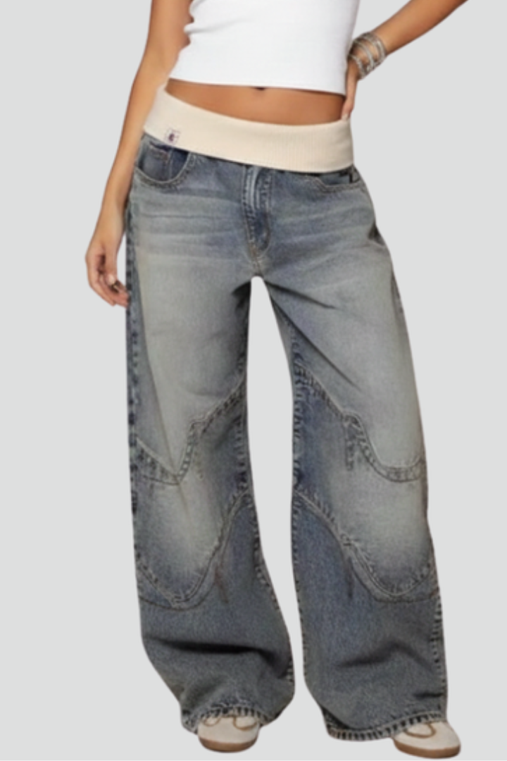 Produktbild – Madison – Damens Avslappnade Baggy Vida Jeansbyxor