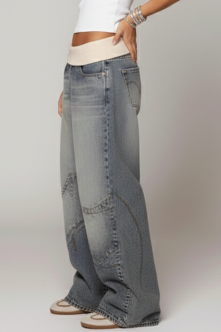 Produktbild – Madison – Damens Avslappnade Baggy Vida Jeansbyxor