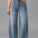 Produktbild – Evelyn – Damens Högmidjade Vida Jeans