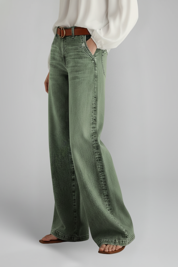 Produktbild – Faith – Damens avslappnade vida högmidjade denimjeans