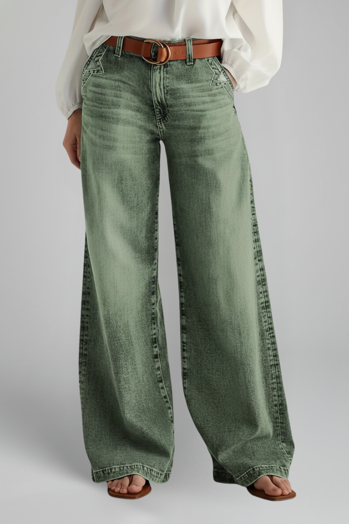 Produktbild – Faith – Damens avslappnade vida högmidjade denimjeans