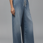 Produktbild – Lauren – Kvinnors Avslappnade Vida Byxor med Dragsko i Denim