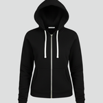 Produktbild – Hailey – Dam Zip Hoodie med Dragsko och Framlommor