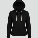 Produktbild – Hailey – Dam Zip Hoodie med Dragsko och Framlommor