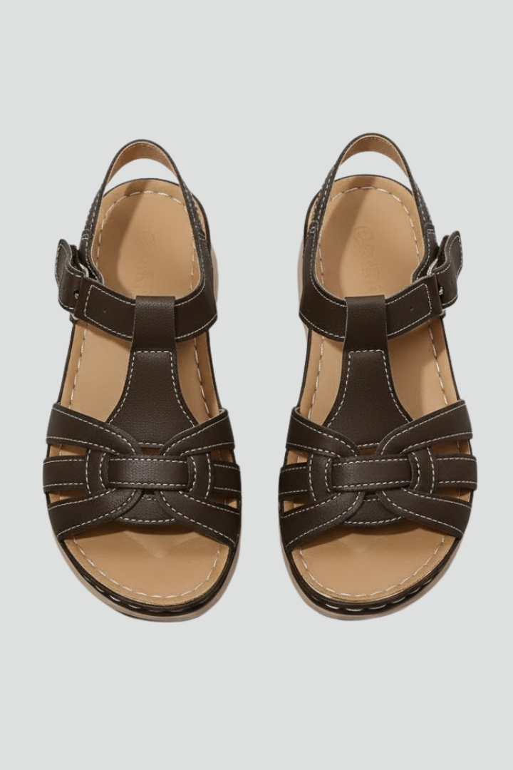 Produktbild – Hannah – Retro Sandaler Med Remmar Och Spänne För Dam