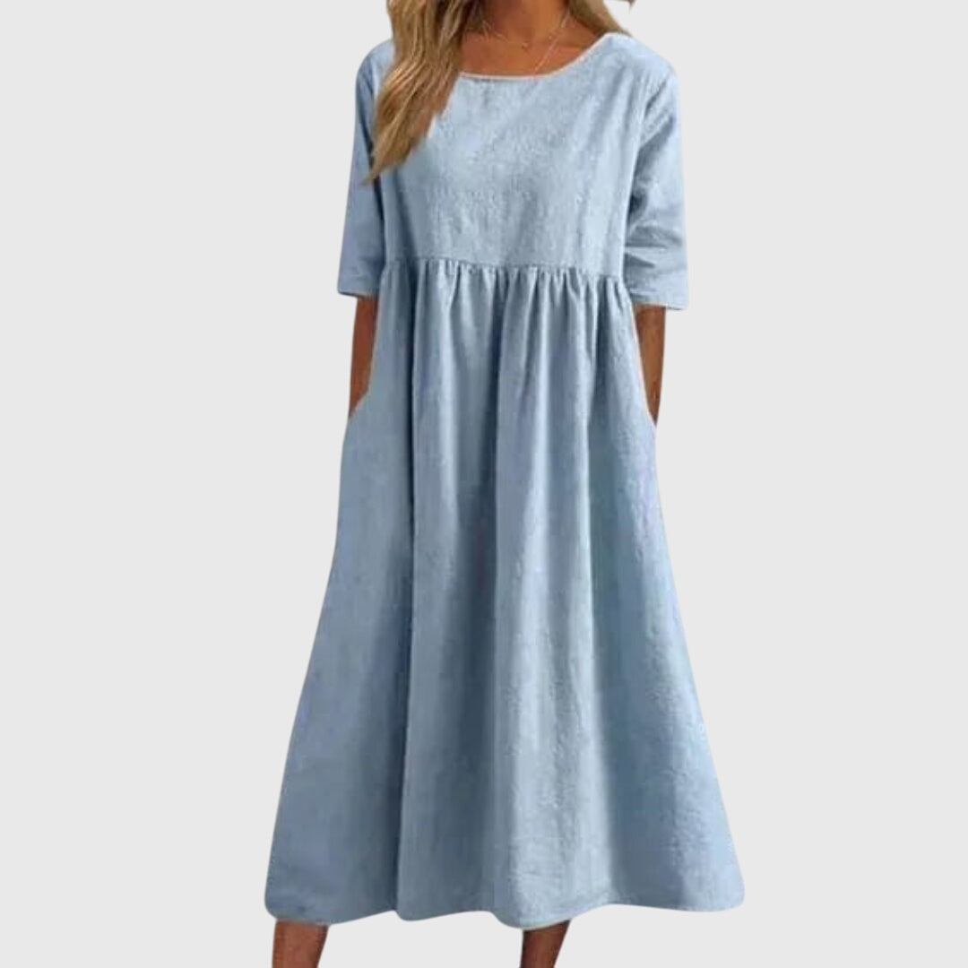 Produktbild – Haisley – Elegant Kortärmad Klänning