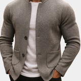 Stickad ullcardigan för herr