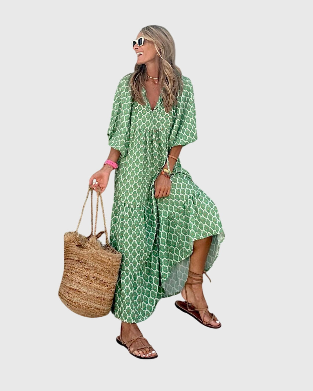 Produktbild – Sarah – Boho Maxi Klänning