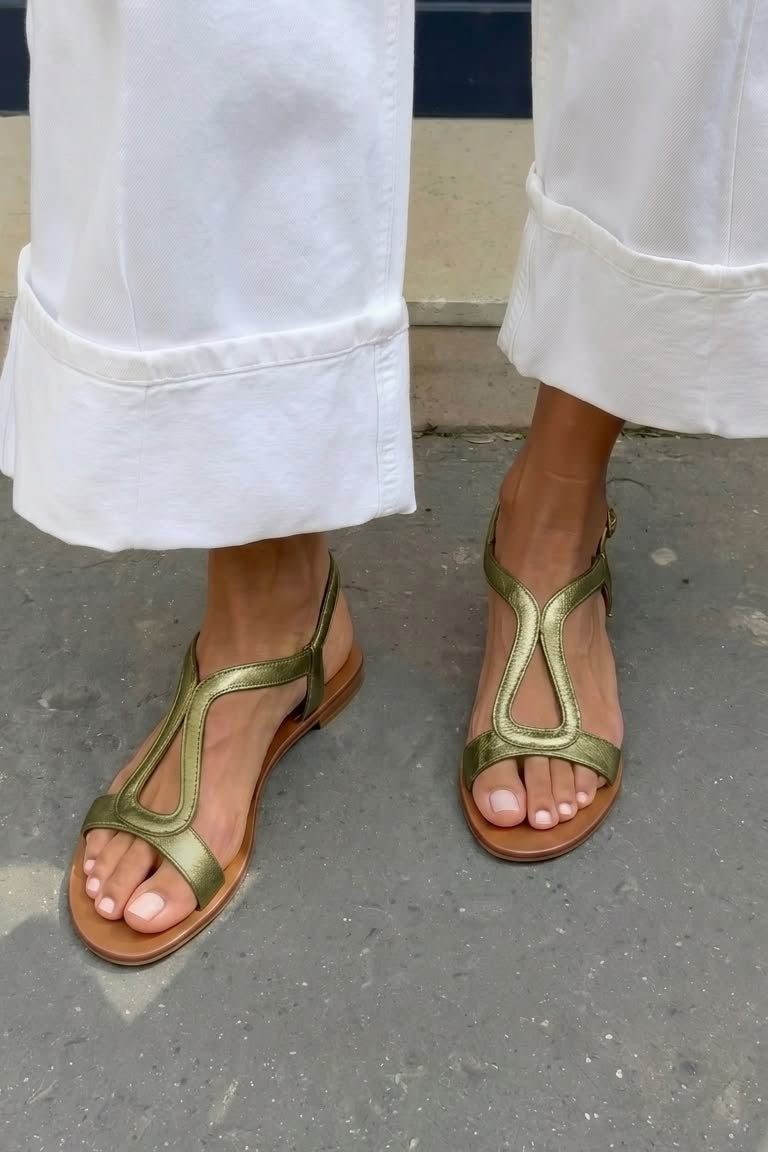 Élina | Platta sandaler med T-rem