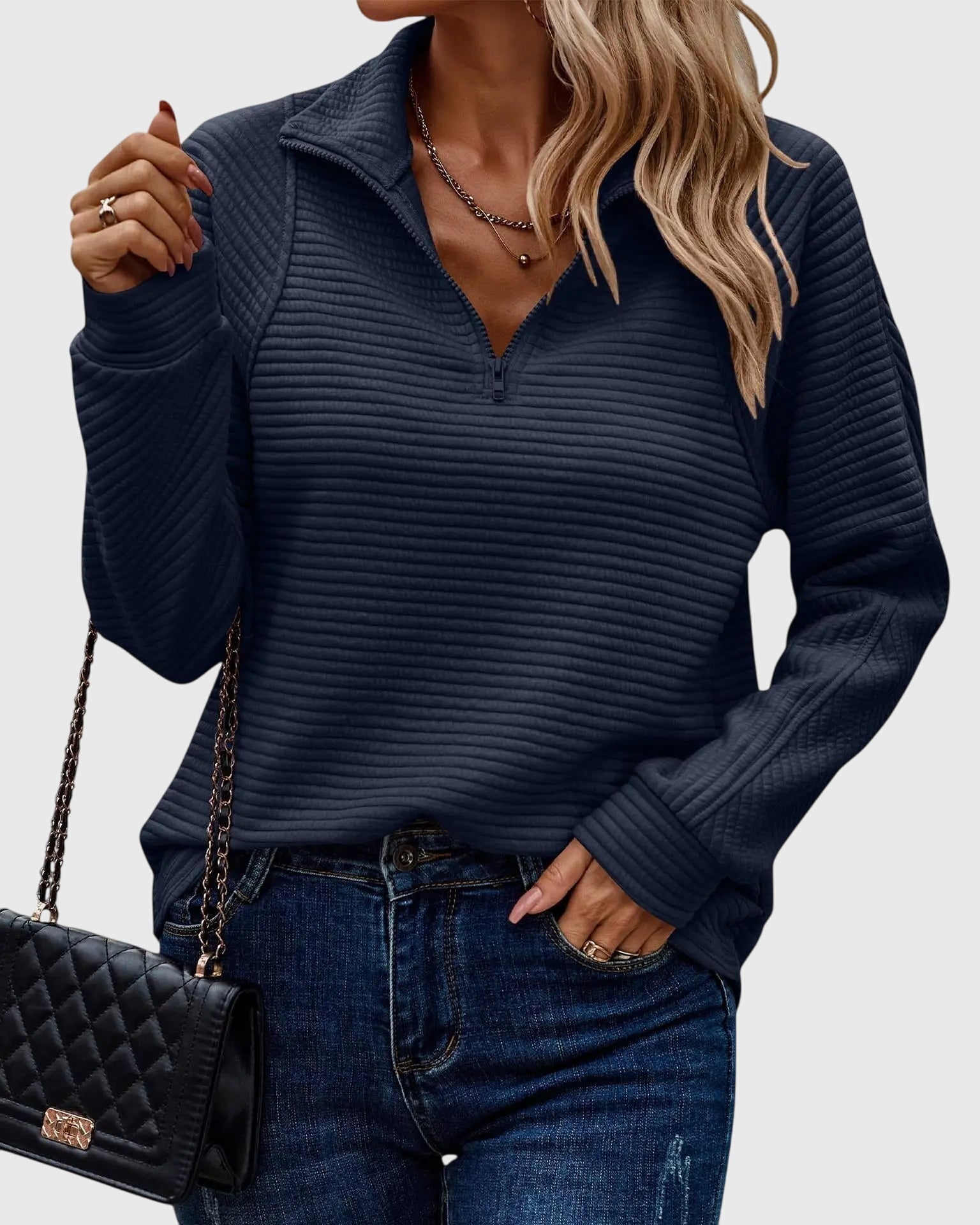 Produktbild – Abigail – Elegant med dragkedja tröja