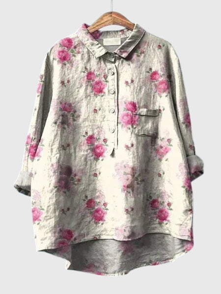 Produktbild – Valeria – Blus med Blommönster