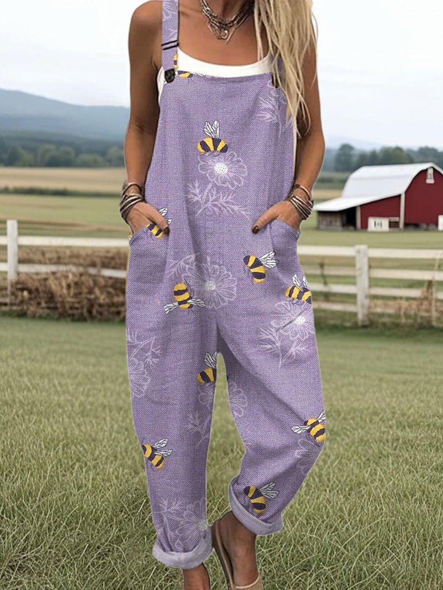 Produktbild – Chloe – Bee Blossom Jumpsuit Justerbara Remmar Avslappnad Passform