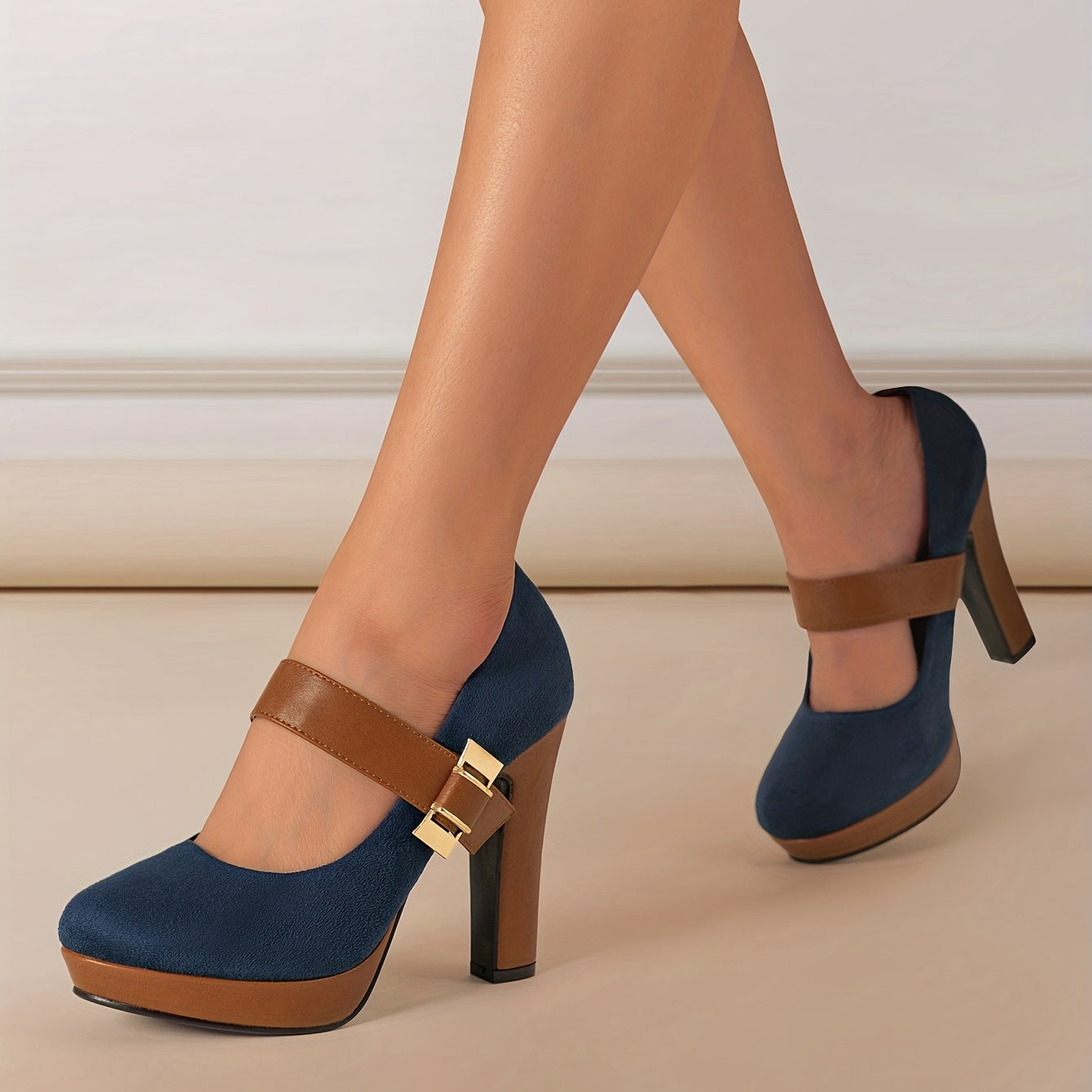 Eleganta pumps med bekväm klack