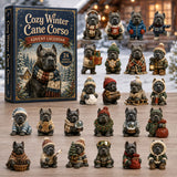 Cane corso i vintermiljö – adventskalender 2026 – bild 1