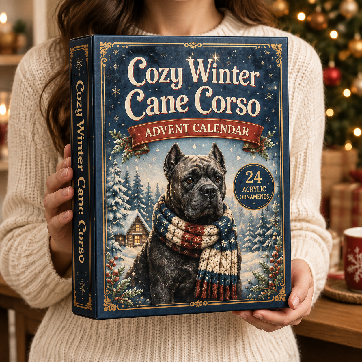 Cane corso i vintermiljö – adventskalender 2026 – bild 2