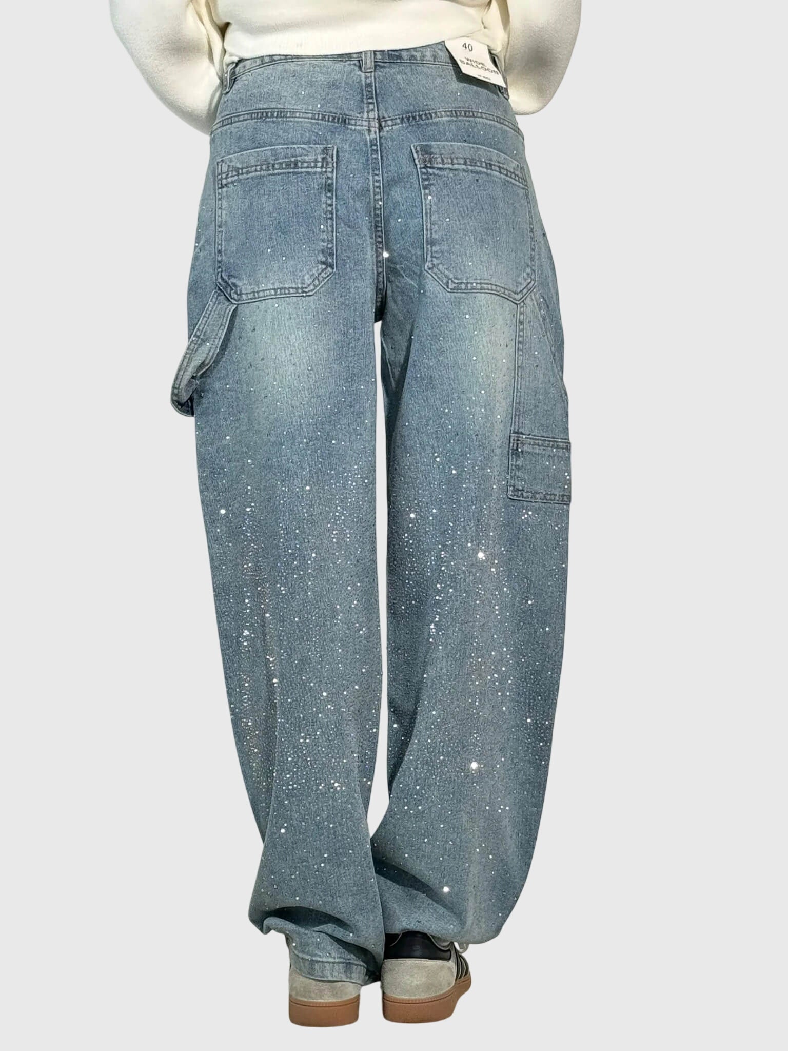 Produktbild – Kimberly – Kvinnors Glittrande Diamant Denimbyxor