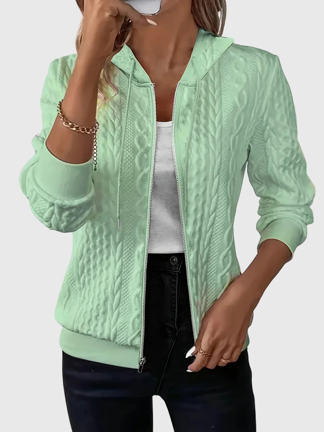 Produktbild – Lena – Hoodie med dragkedja