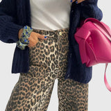 Produktbild – Chandra – Vintage Jeans med Leoprint