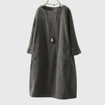 Produktbild – Grace – Avslappnad Corduroy Midi Klänning