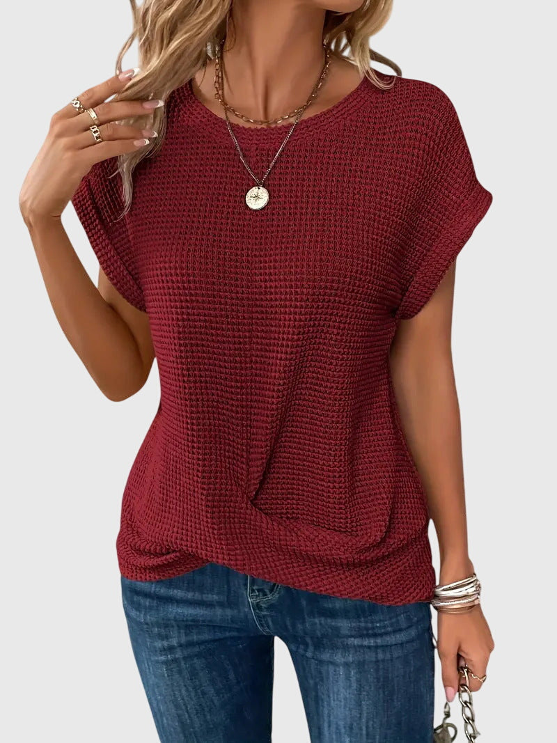 Produktbild – Isa – Elegant Blus Med Rund Halsringning