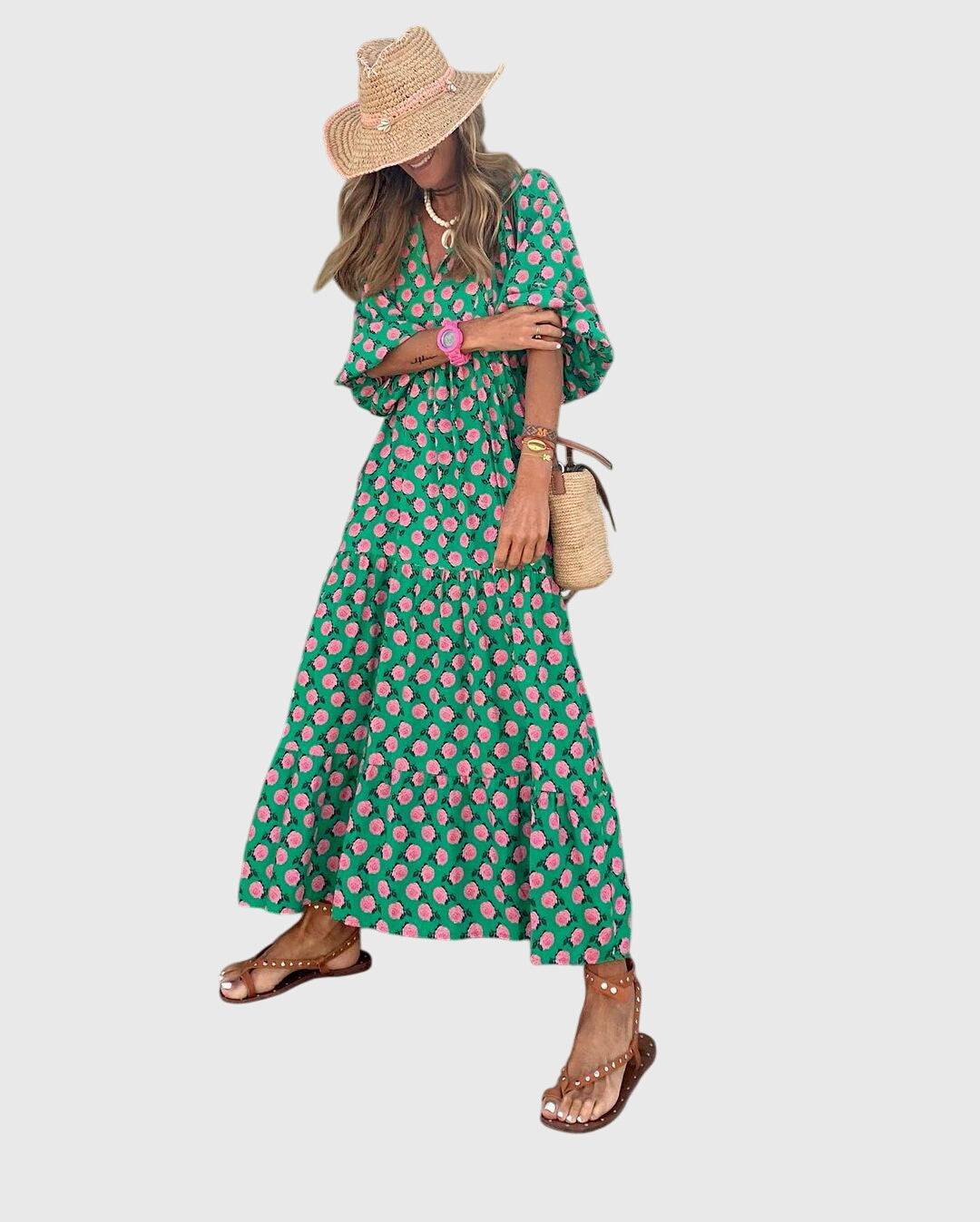 Produktbild – Sarah – Boho Maxi Klänning