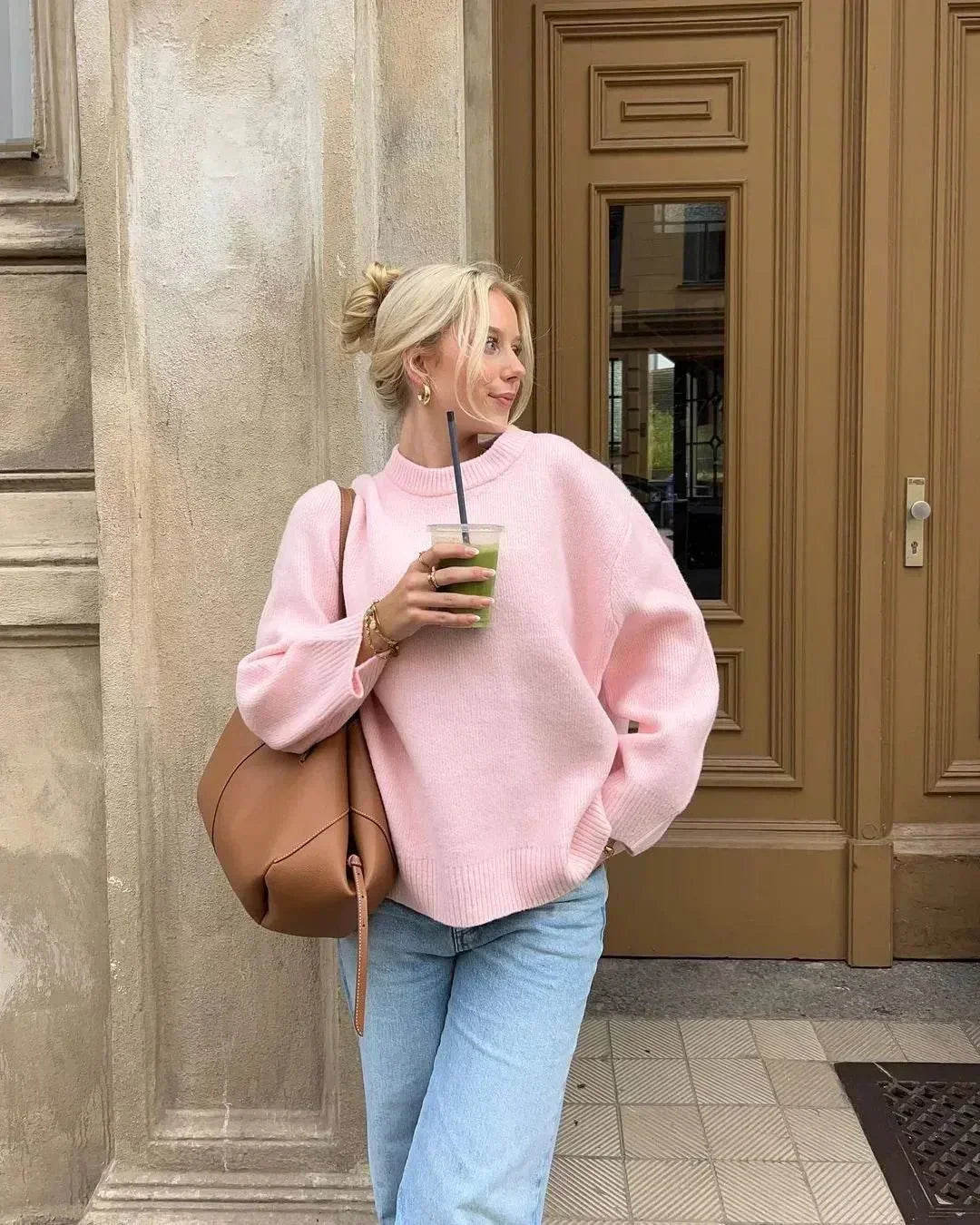 Rosalie | Rosa långärmad tröja