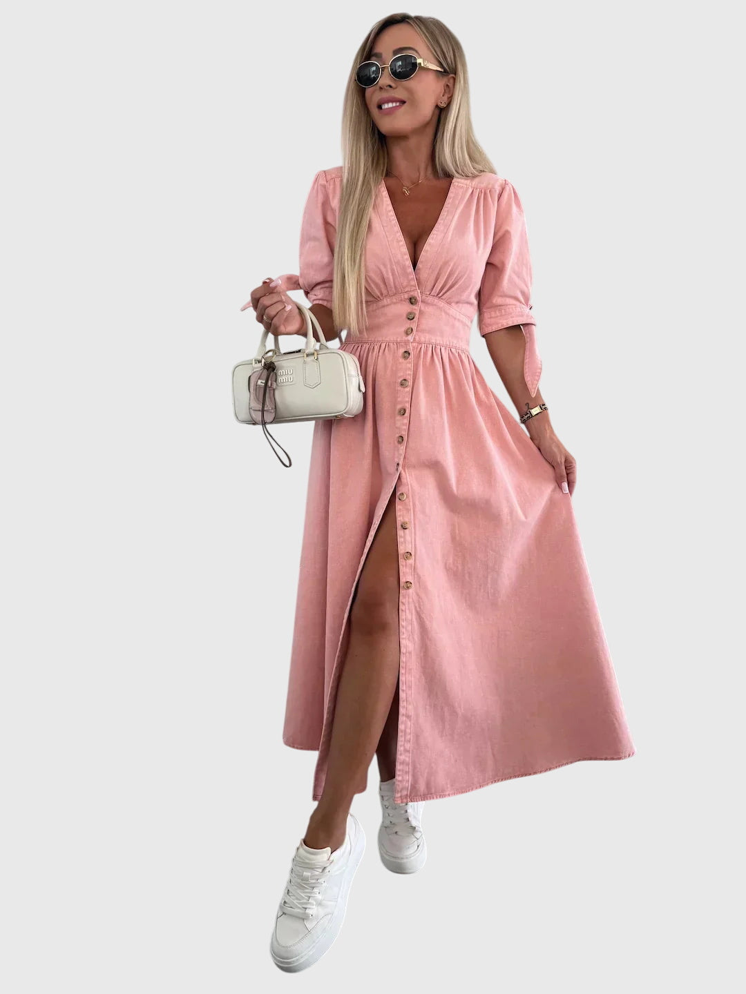 Produktbild – Sophia – Elegant Denim Klänning