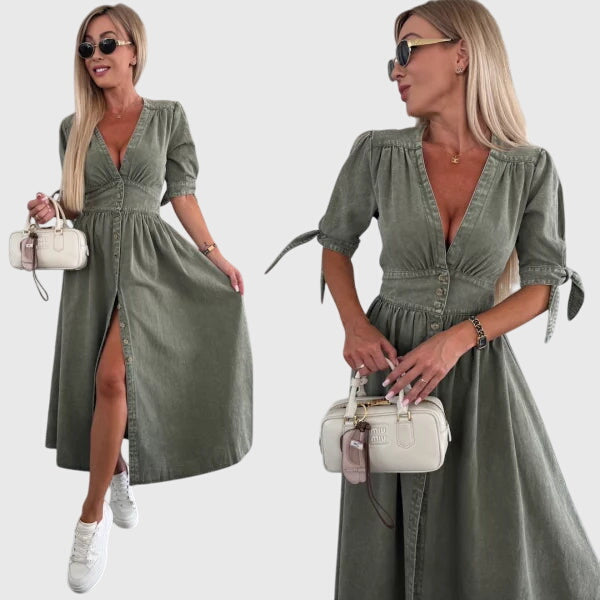 Produktbild – Sophia – Elegant Denim Klänning