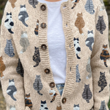 Camille | Cardigan med kattmotiv