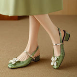 Chloé | Blommiga slingback-pumps