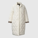 Ofira – diamantkviltad kappa med leopardfoder