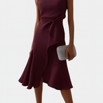 Produktbild – Eleanor – Draperad Asymmetrisk Midiklänning För Dam