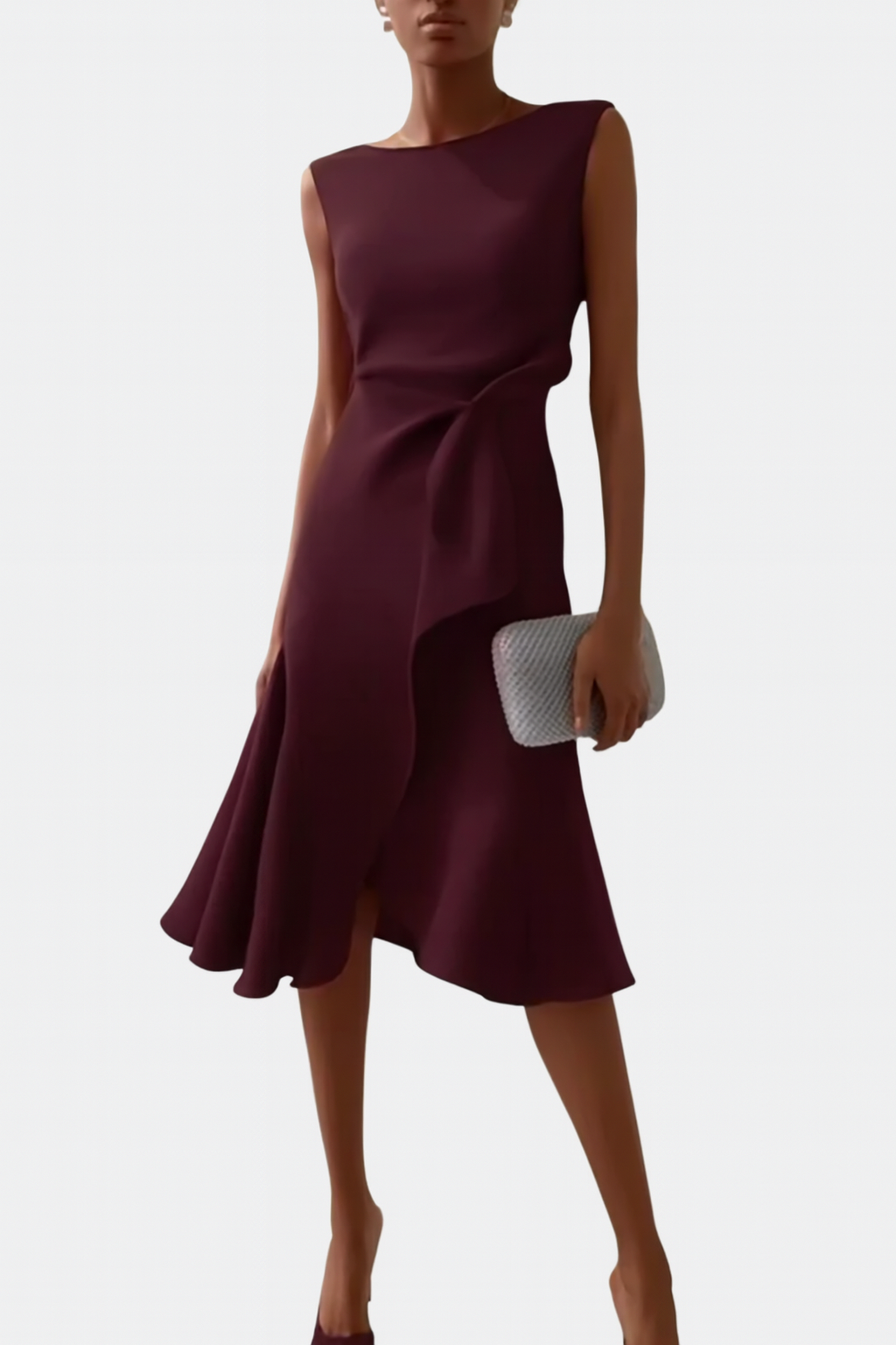 Produktbild – Eleanor – Draperad Asymmetrisk Midiklänning För Dam