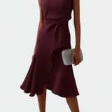 Produktbild – Eleanor – Draperad Asymmetrisk Midiklänning För Dam